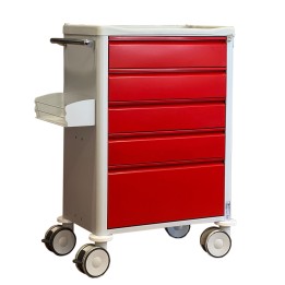 Carro de Curas de 5 Cajones | Carro Médico Hospitalario Seguro y Resistente