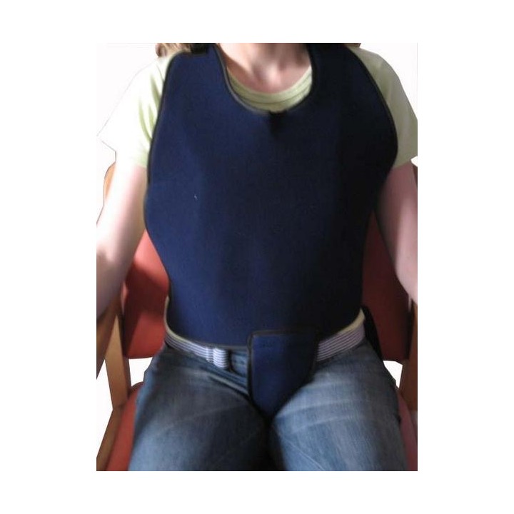Chaleco para sujeción con pieza perineal