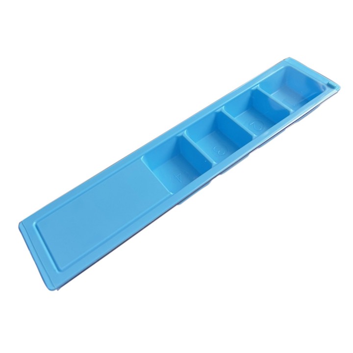 Dispensador diario de medicación de 4 tomas azul
