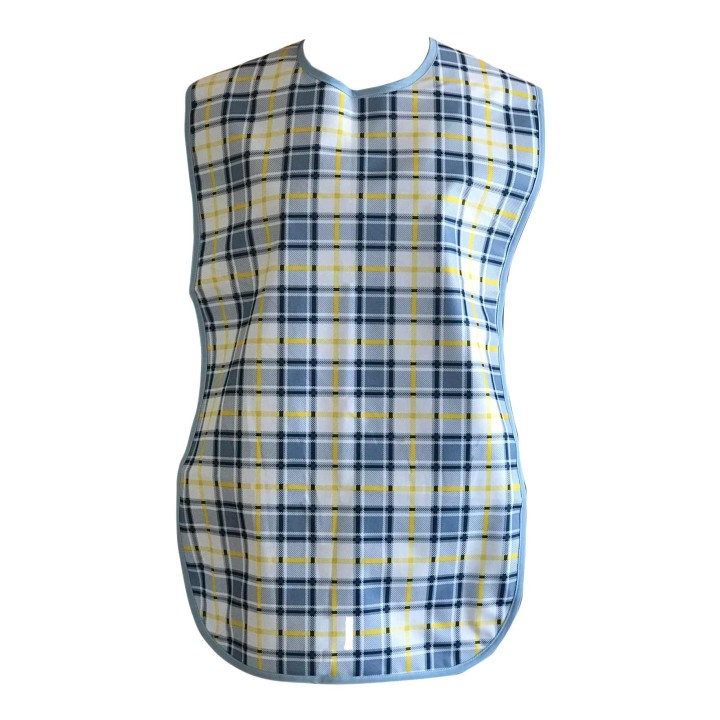 Babero para adultos de cuadros impermeable y reutilizable 46x90 cm