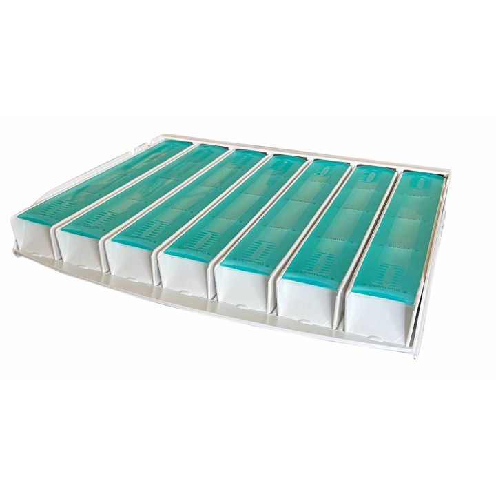 Bandeja modular de medicación con 28 compartimentos