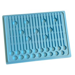 Bandeja para 19 dispensadores y 28 vasos azul