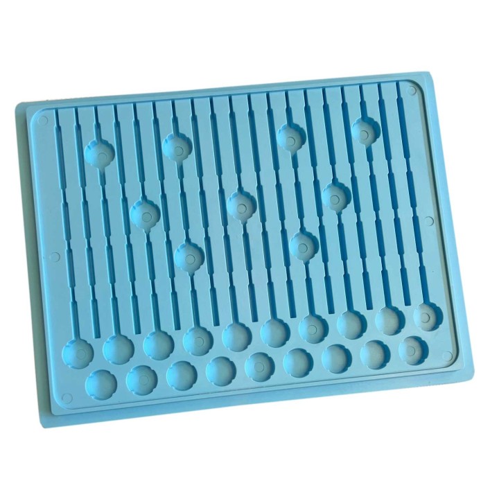 Bandeja para 19 dispensadores y 28 vasos azul