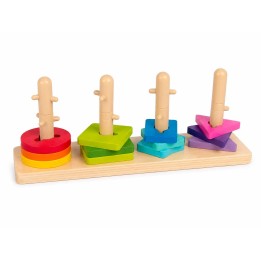 Juego apilable geométrico de madera | Terapia