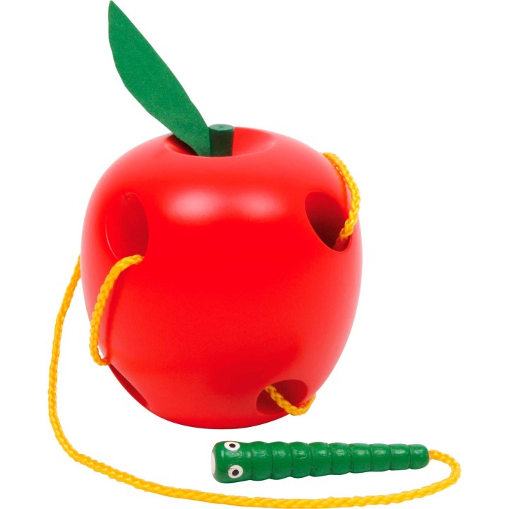 Manzana para ensartar con gusanito | Motricidad