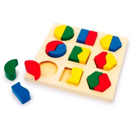 Puzzle de encaje de formas y colores de madera