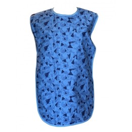 Babero geriátrico estampado azul impermeable para adultos