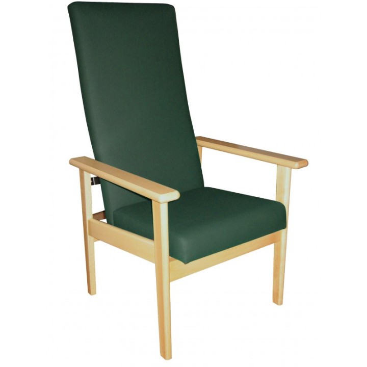 Sillón geriátrico respaldo alto brazos rectos