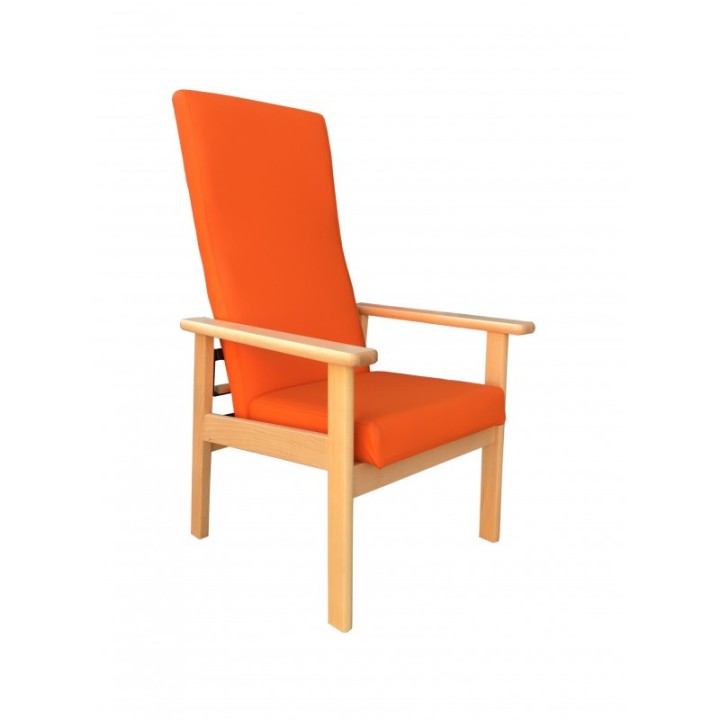 Sillón geriátrico respaldo alto brazos rectos