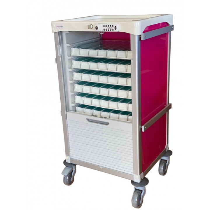 Carro distribución medicación Pili Cart,10 bandejas