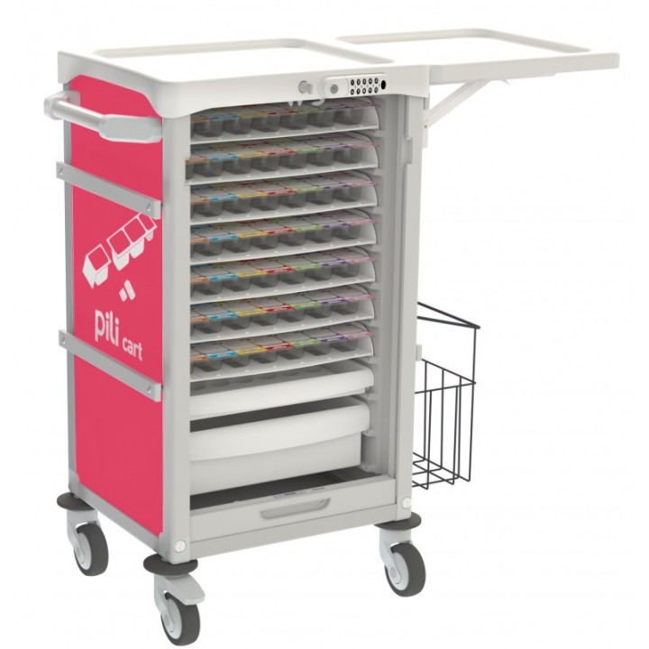 Carro distribución medicación Pili Cart,10 bandejas